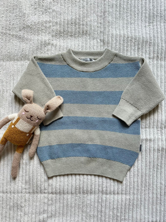 Pullover ,,Tory,, Streifen windward blue/desert sage