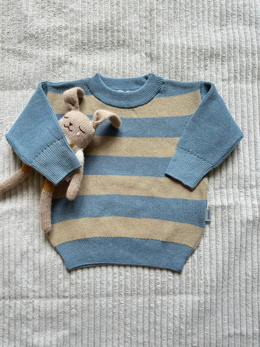 Pullover ,,Tory,, Streifen windward blue/sand