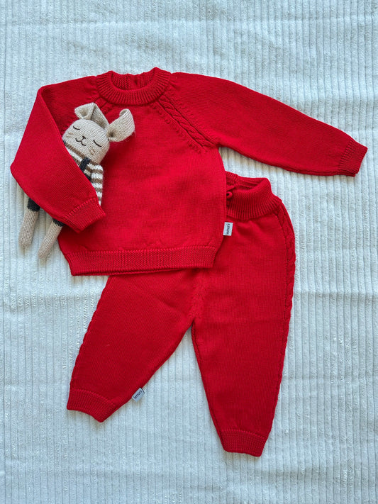 Set Hose & Pullover ,,Joe & Flynn,, rubin red